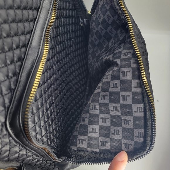 London Fog Quilted 100th Anniversary Black Libby Nylon Backpack Purse - LIKE NEW - Picture 8 of 14